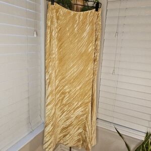 Free People Gold Velvet Slip Maxi Skirt
